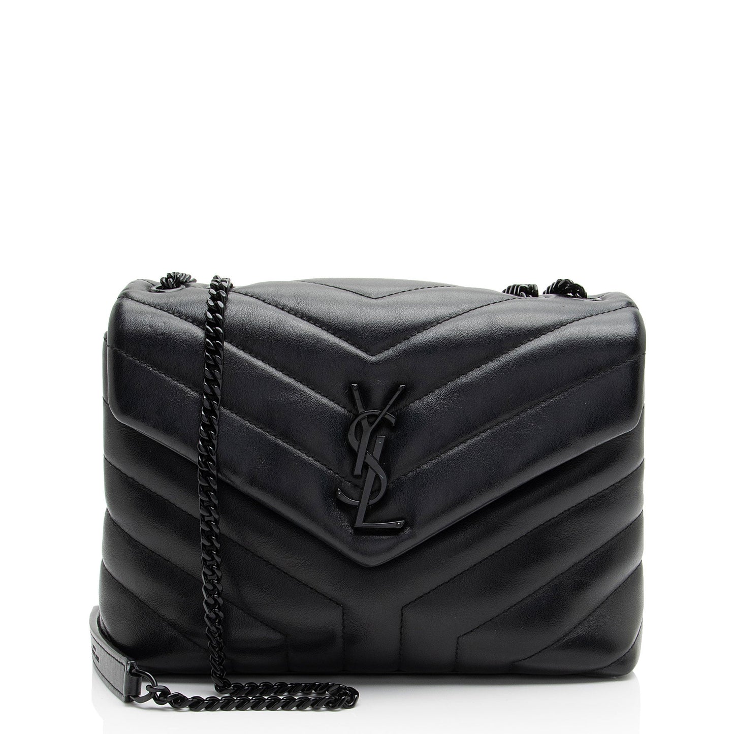 Saint Laurent Matelasse Calfskin Monogram LouLou Chain Small Crossbody (SHF-Q3tPOo)
