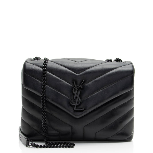 Saint Laurent Matelasse Calfskin Monogram LouLou Chain Small Crossbody (SHF-Q3tPOo)