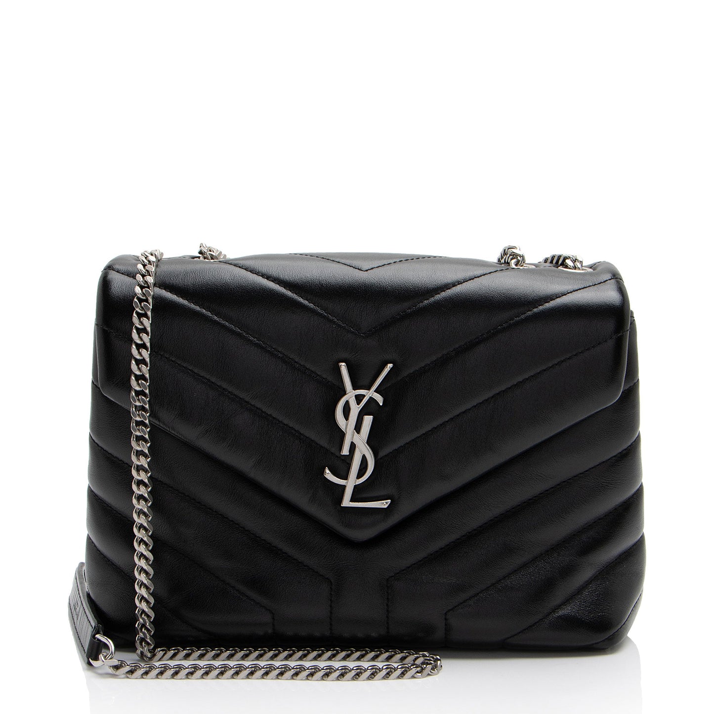 Saint Laurent Matelasse Calfskin Monogram LouLou Chain Small Crossbody (SHF-wx5V70)