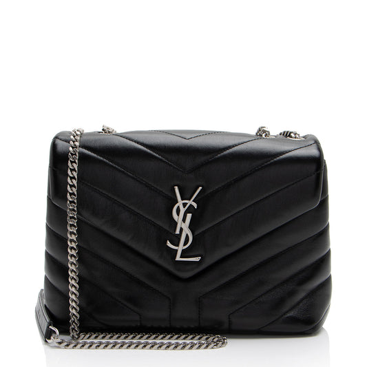 Saint Laurent Matelasse Calfskin Monogram LouLou Chain Small Crossbody (SHF-wx5V70)