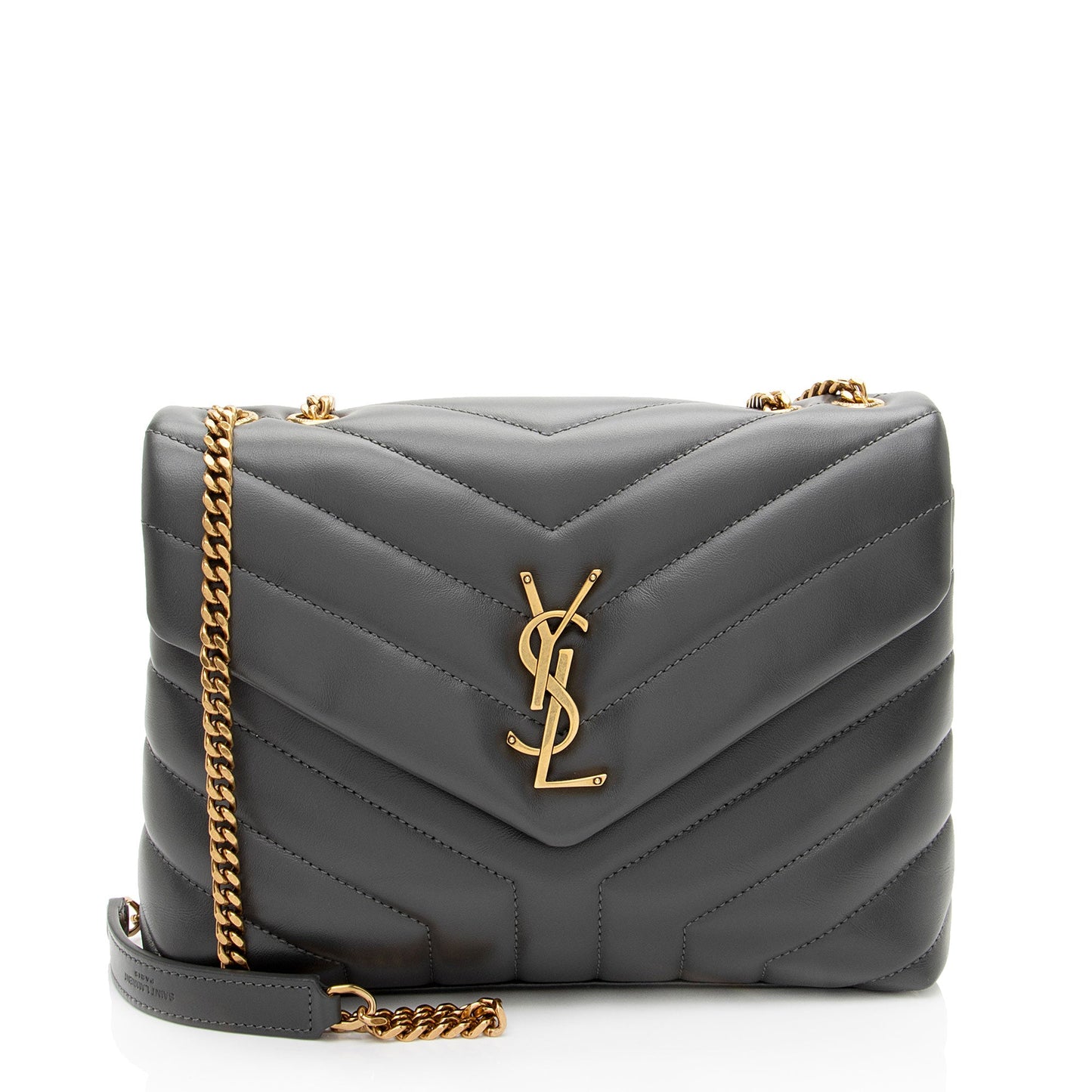 Saint Laurent Matelasse Calfskin Monogram LouLou Chain Small Crossbody