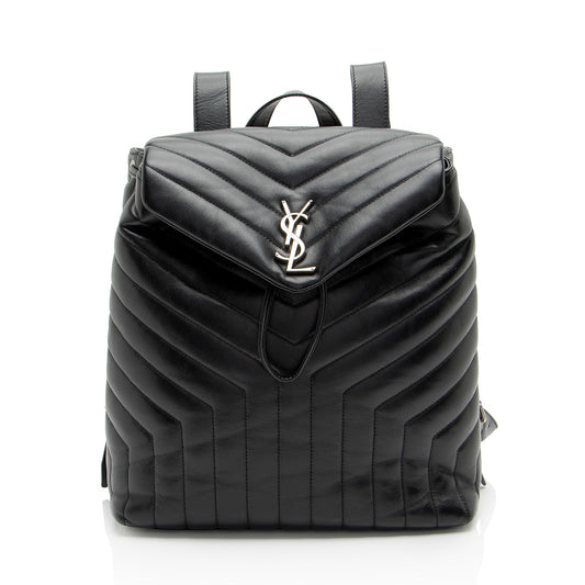 Saint Laurent Matelasse Calfskin Monogram LouLou Medium Backpack (SHF-m1rXfW)
