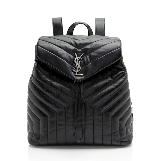 Saint Laurent Matelasse Calfskin Monogram LouLou Medium Backpack (SHF-TSOSNw)