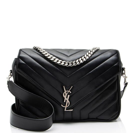 Saint Laurent Matelasse Calfskin Monogram LouLou Slouchy Large Shoulder Bag