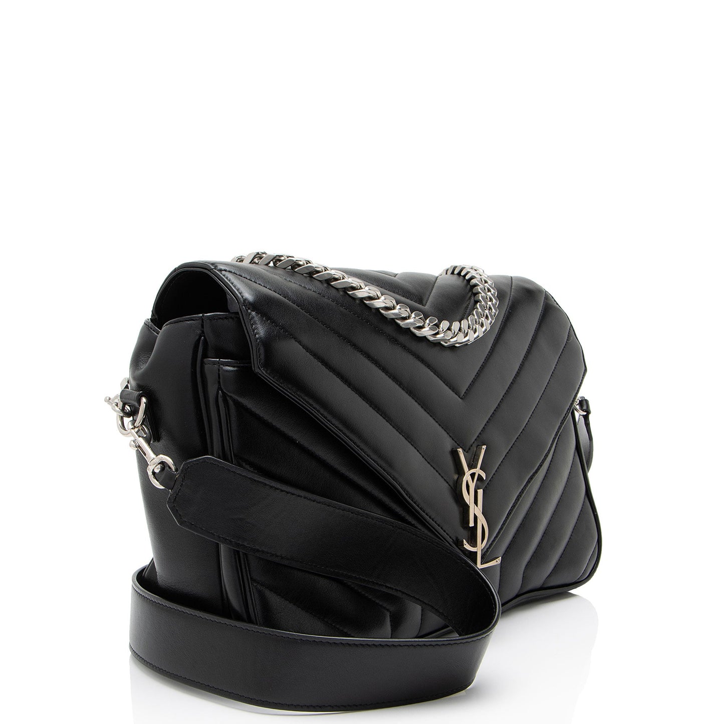 Saint Laurent Matelasse Calfskin Monogram LouLou Slouchy Large Shoulder Bag