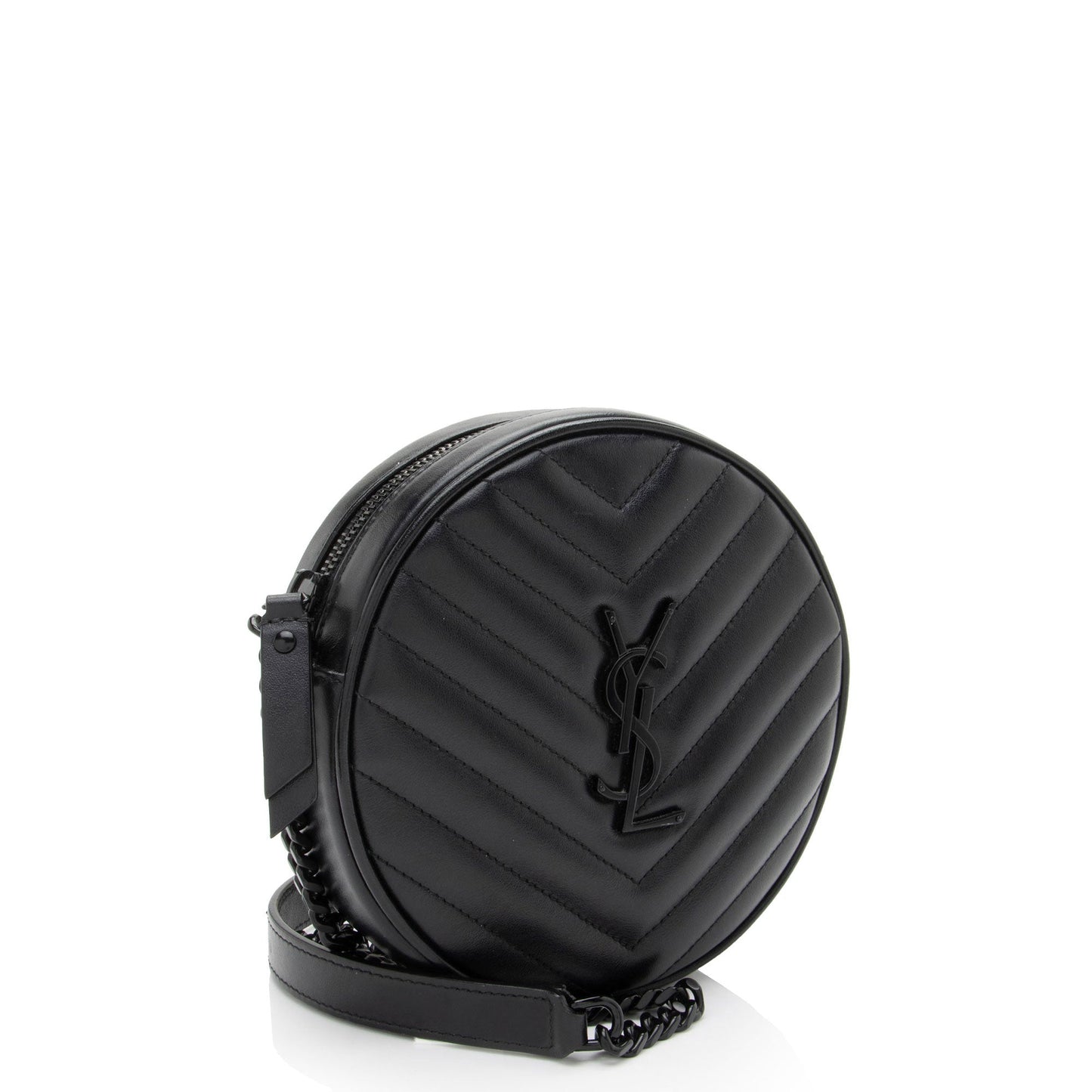 Saint Laurent Matelasse Calfskin Monogram Vinyle Round Camera Bag