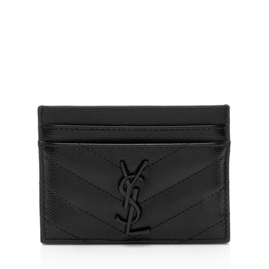 Saint Laurent Matelasse Grain de Poudre Monogram Card Case