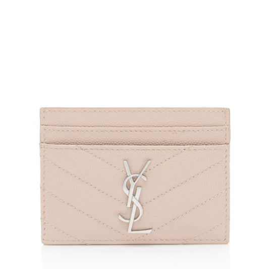 Saint Laurent Matelasse Grain de Poudre Monogram Card Case