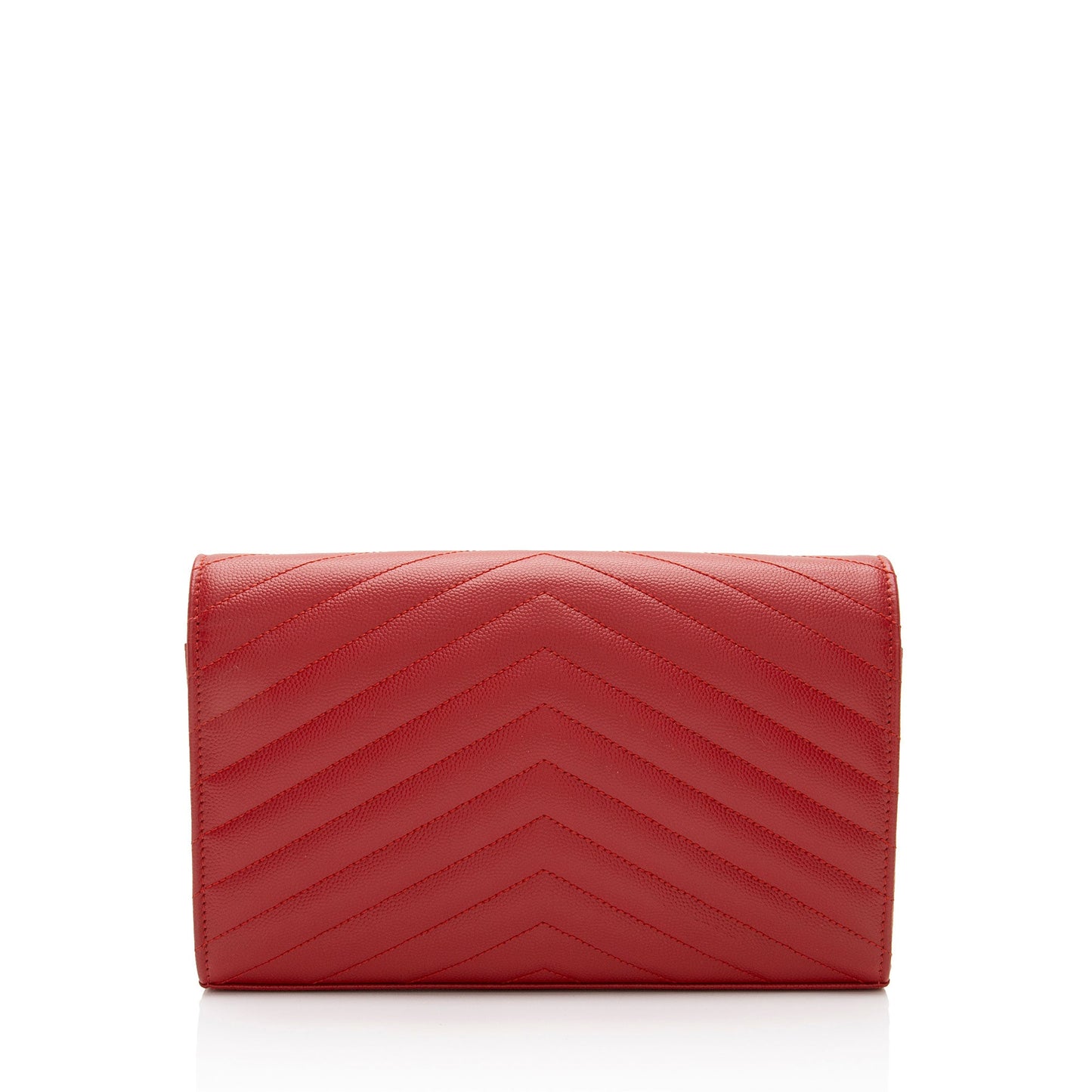 Saint Laurent Matelasse Grain de Poudre Monogram Chain Wallet (SHF-HJdOSr)