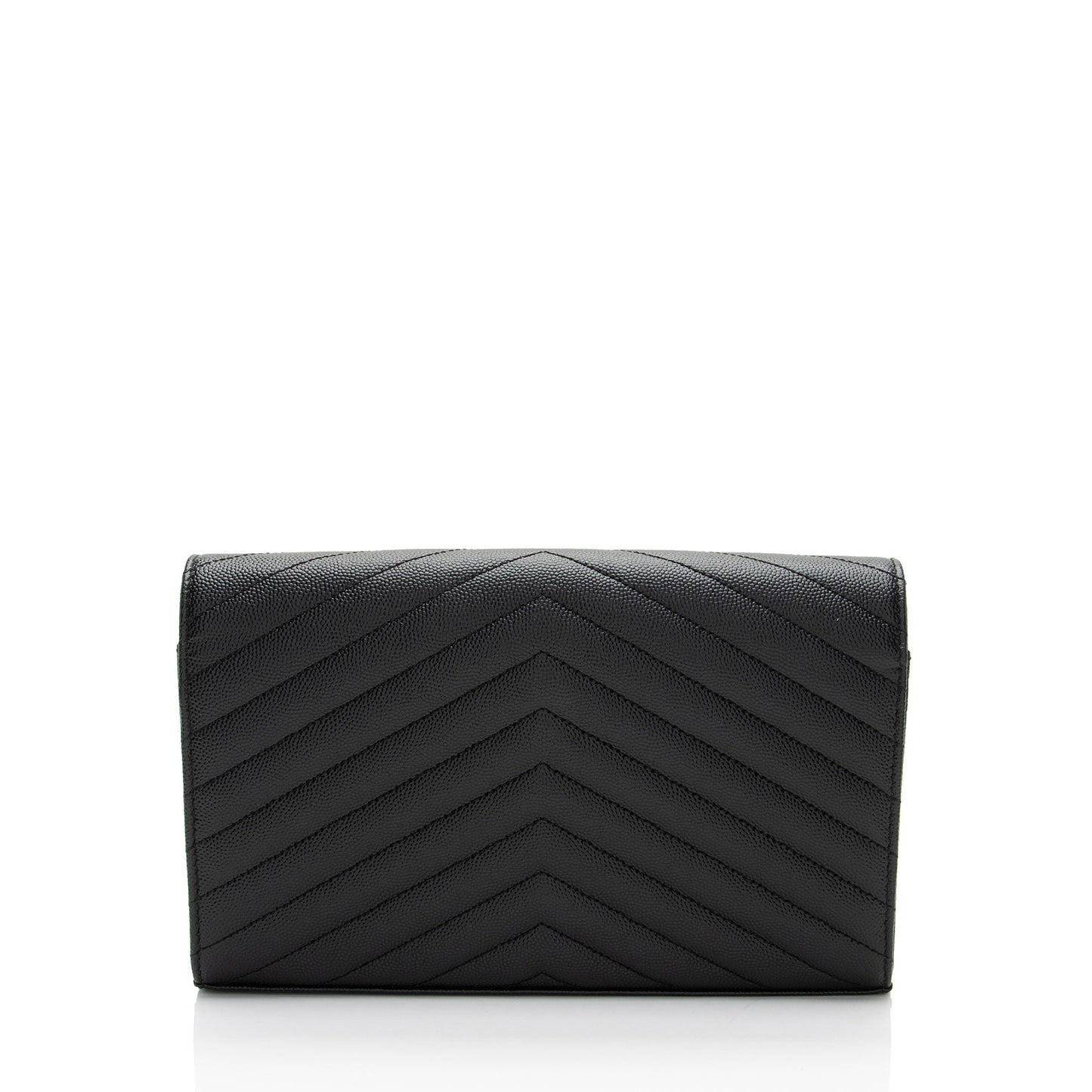 Saint Laurent Matelasse Grain de Poudre Monogram Chain Wallet (SHF-AaSbvm)