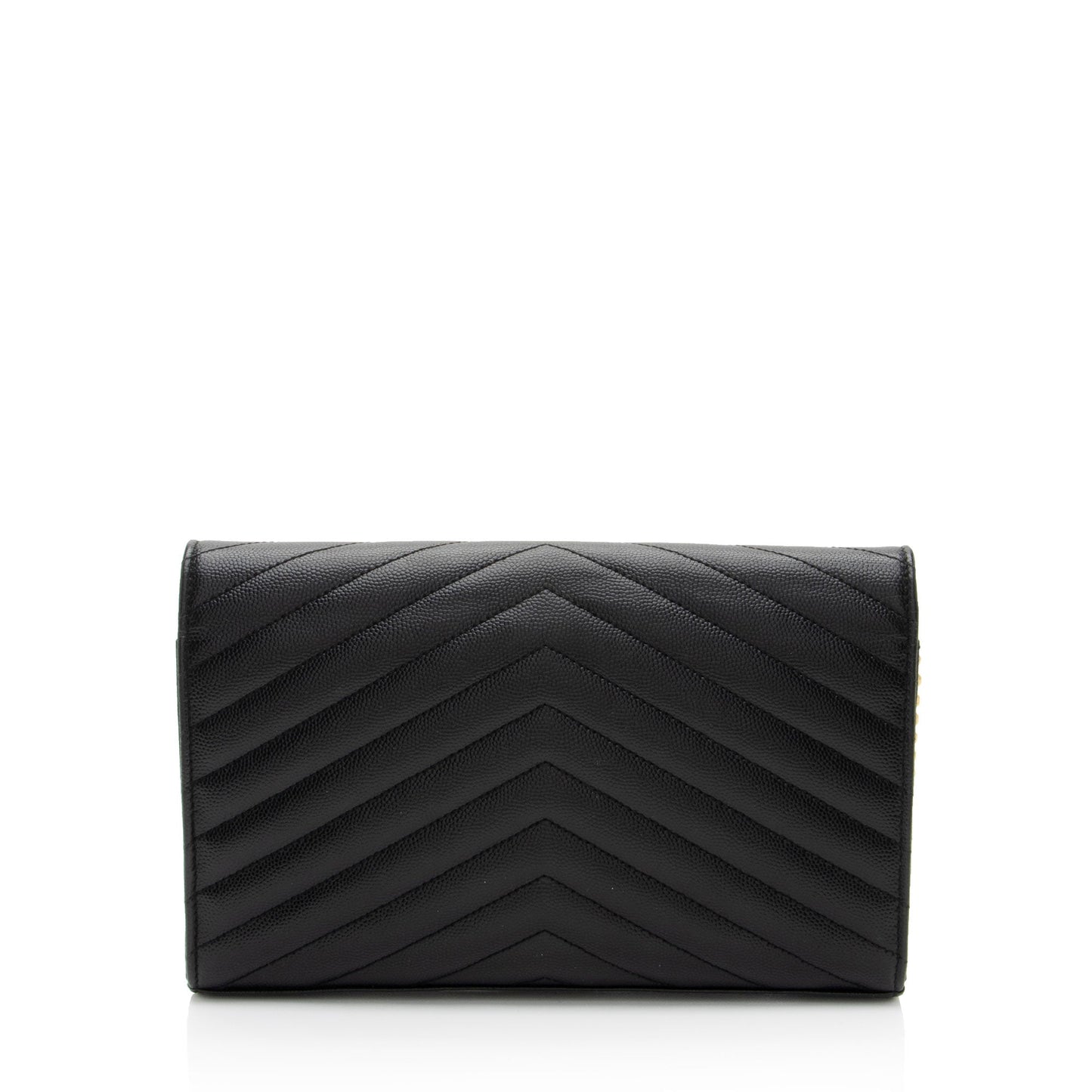 Saint Laurent Matelasse Grain de Poudre Monogram Chain Wallet (SHF-fpbhkV)