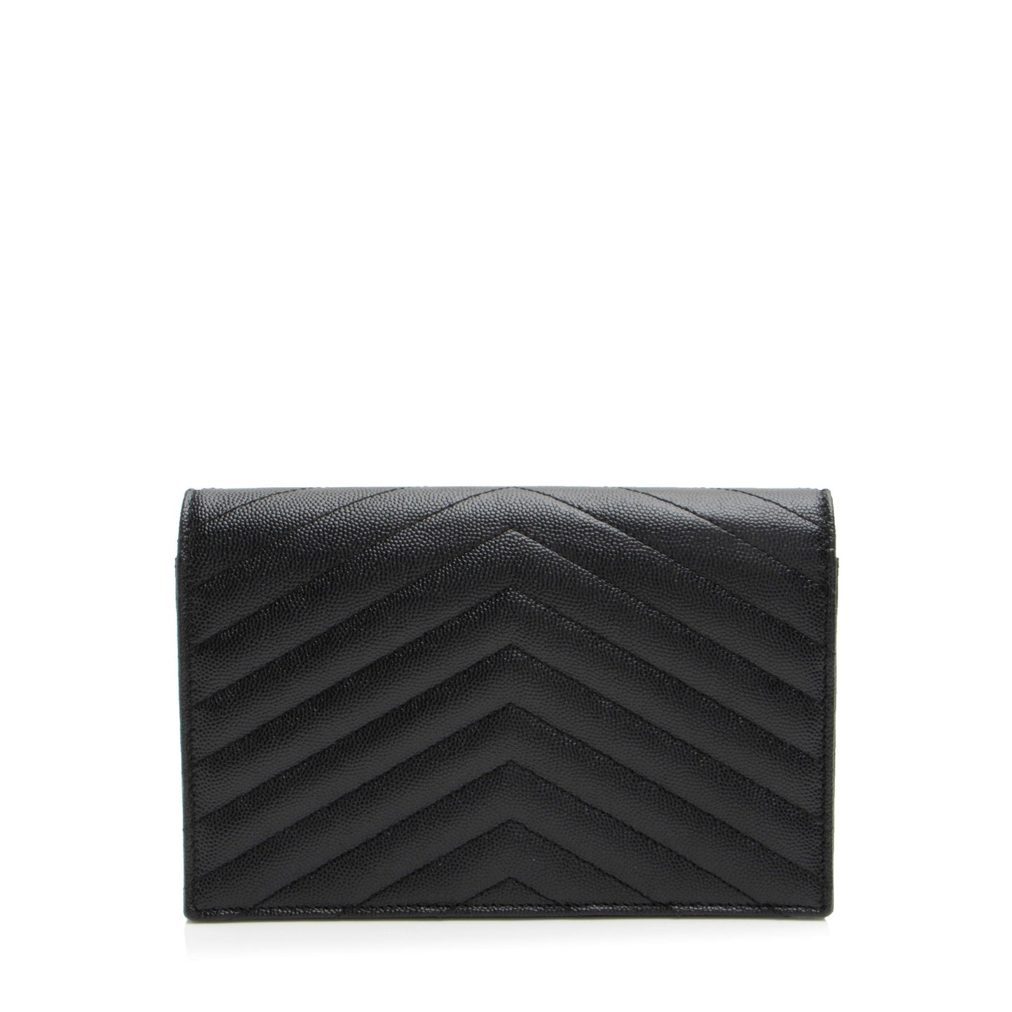 Saint Laurent Matelasse Grain de Poudre Monogram Envelope Chain Wallet (SHF-xHzUT8)