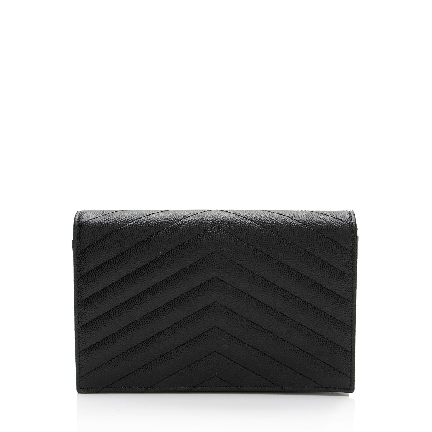 Saint Laurent Matelasse Grain de Poudre Monogram Envelope Chain Wallet (SHF-igJITM)
