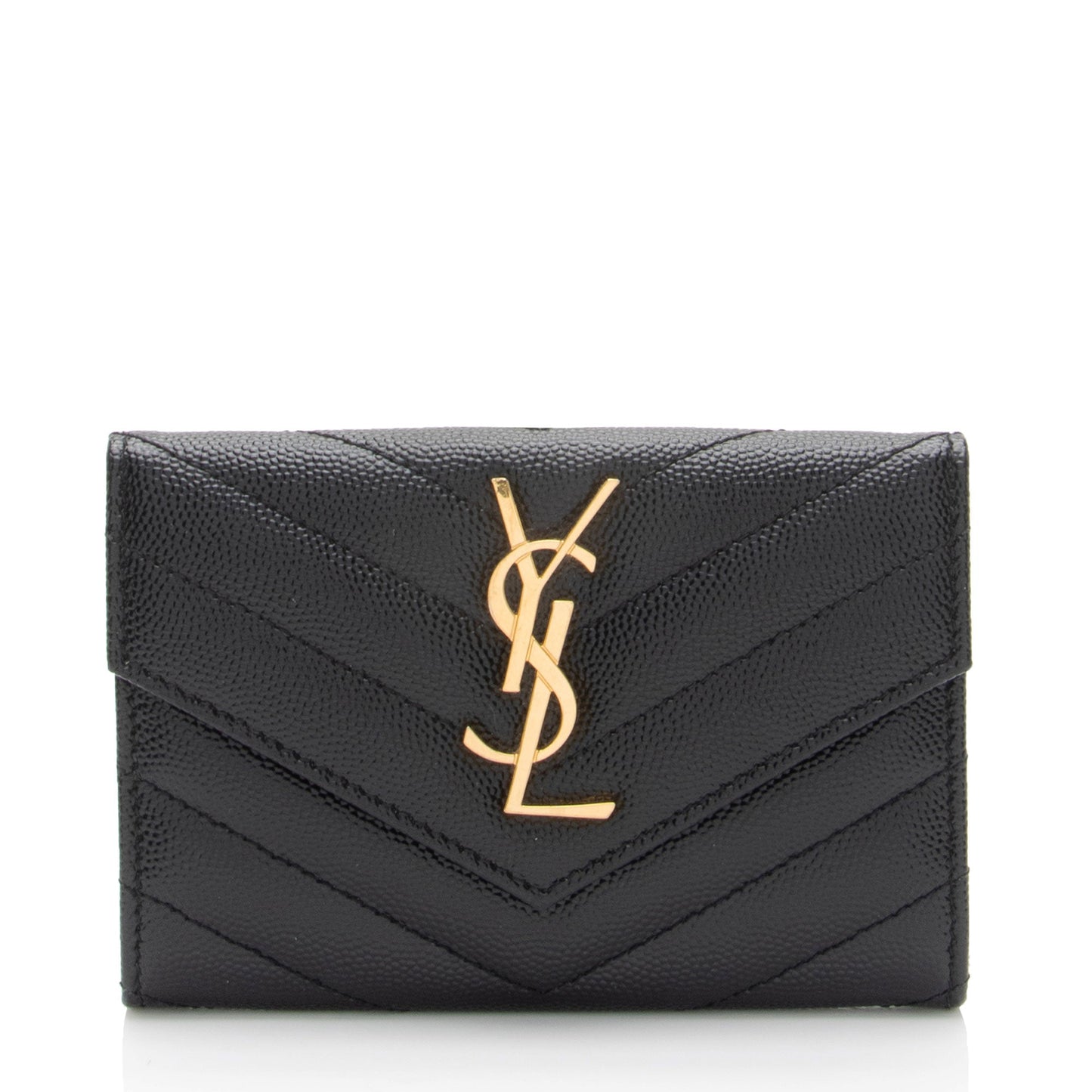 Saint Laurent Matelasse Grain de Poudre Monogram Envelope Small Wallet (SHF-XLuWqS)