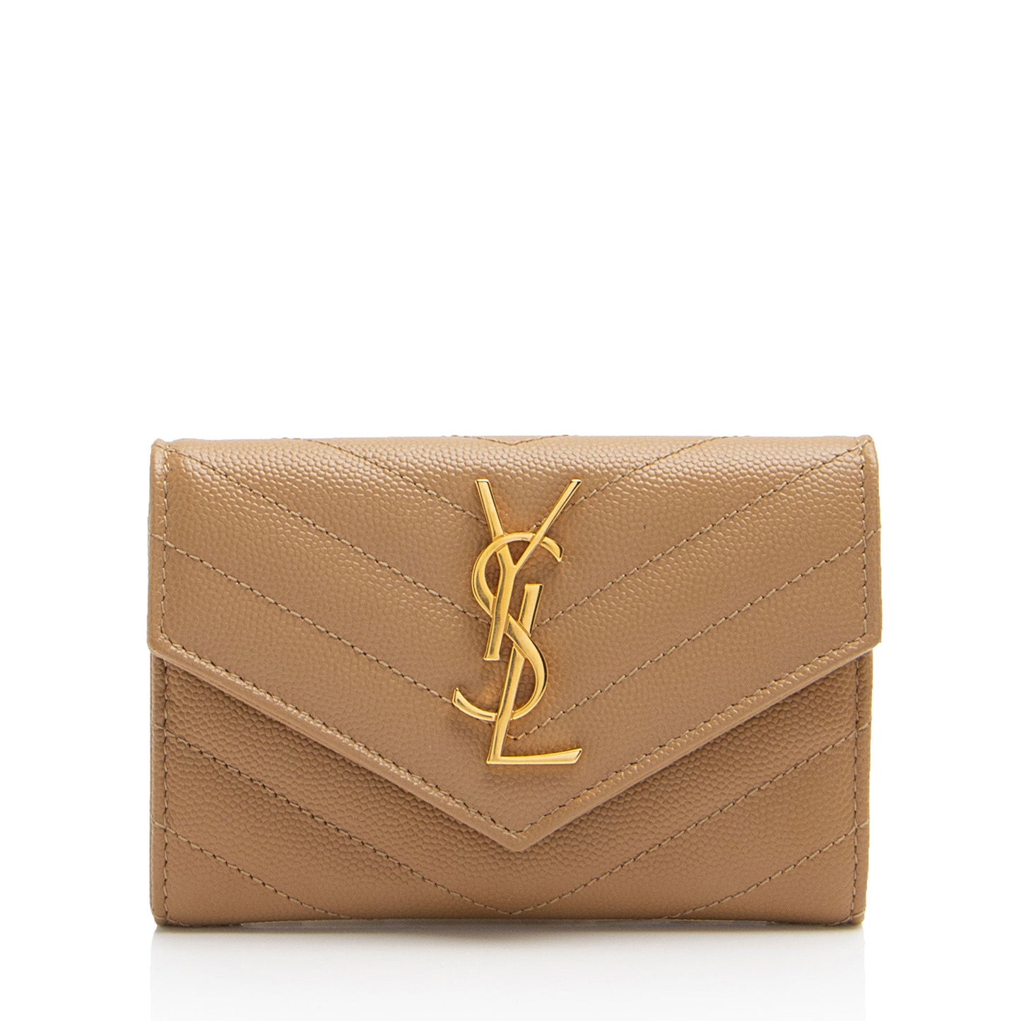 Saint Laurent Matelasse Grain de Poudre Monogram Envelope Small Wallet (SHF-uXcmzq)
