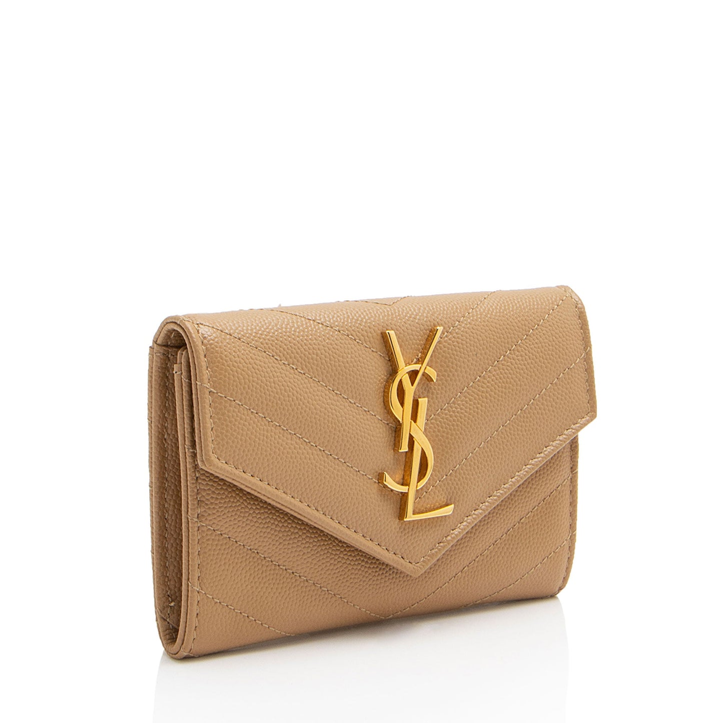 Saint Laurent Matelasse Grain de Poudre Monogram Envelope Small Wallet (SHF-uXcmzq)