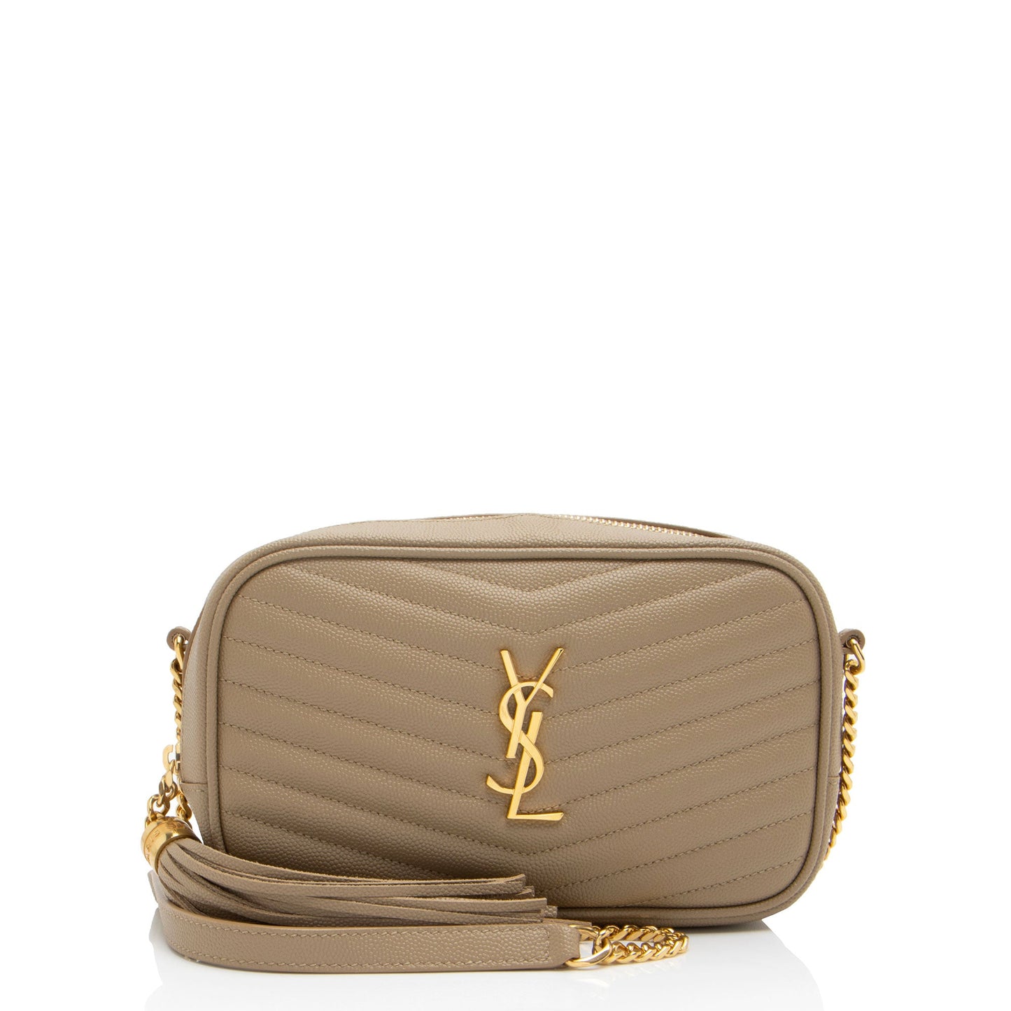 Saint Laurent Matelasse Grain de Poudre Monogram Lou Mini Camera Bag (SHF-uheDKF)