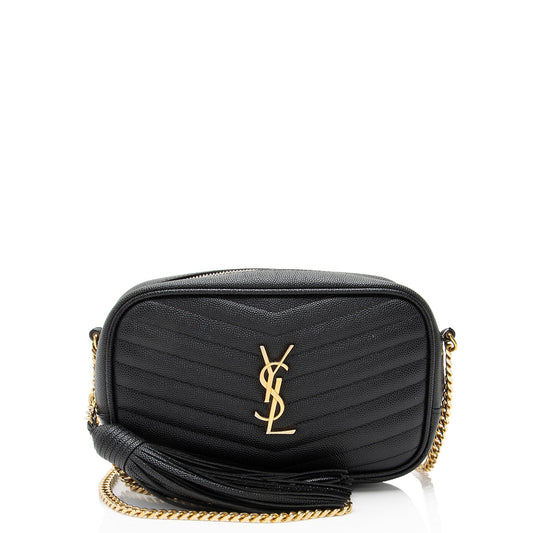 Saint Laurent Matelasse Grain de Poudre Monogram Lou Mini Camera Bag