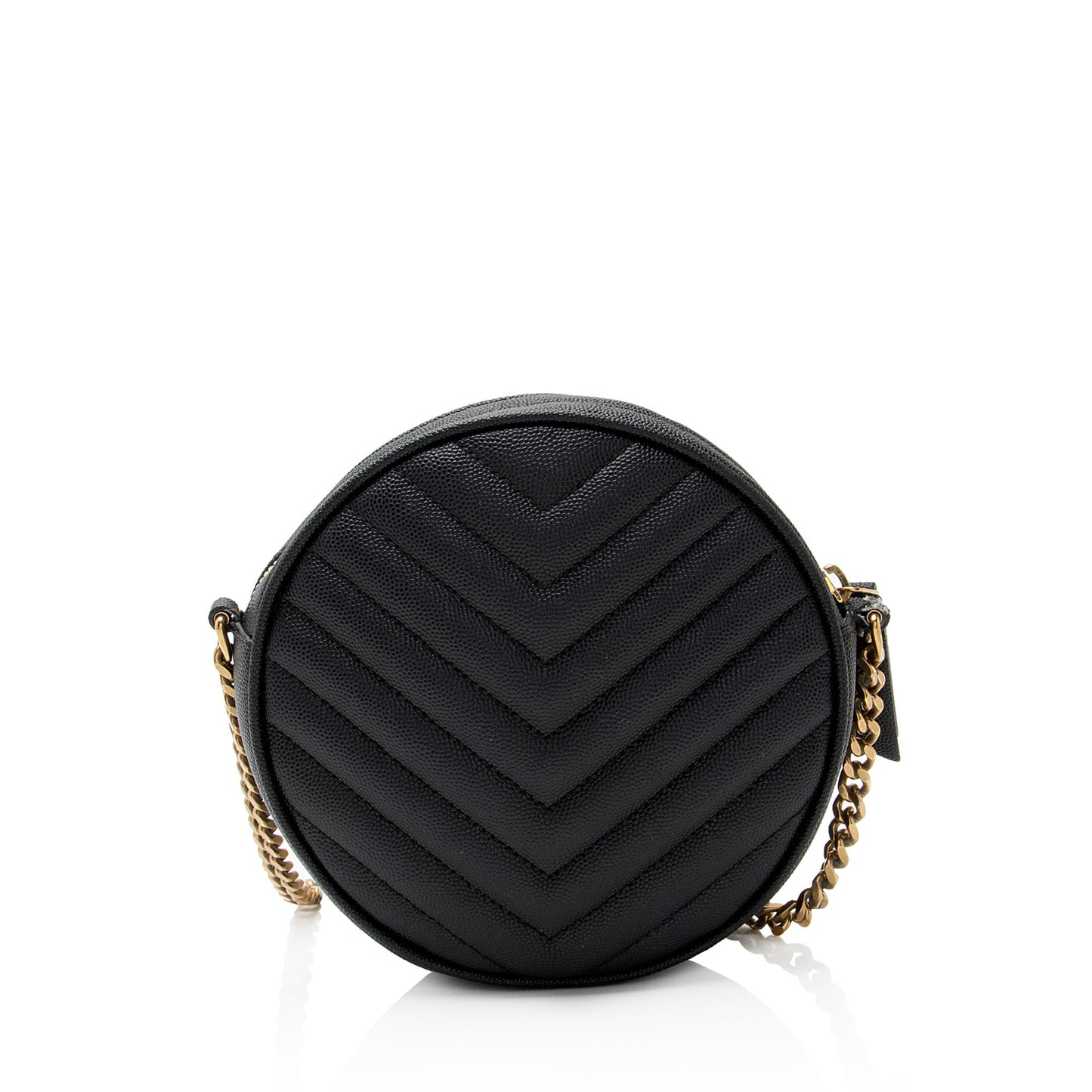 Saint Laurent Matelasse Grain de Poudre Monogram Vinyle Round Camera Bag - FINAL SALE
