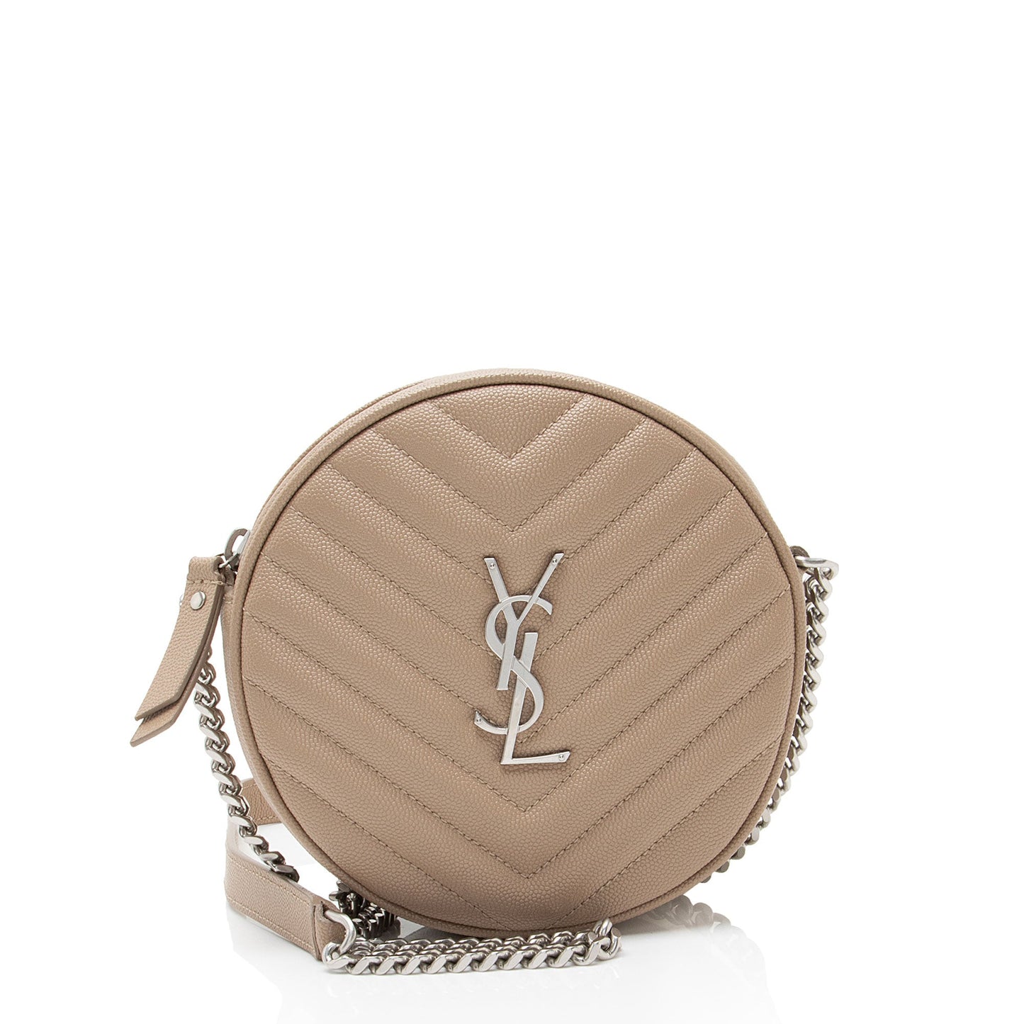 Saint Laurent Matelasse Grain de Poudre Monogram Vinyle Round Camera Bag