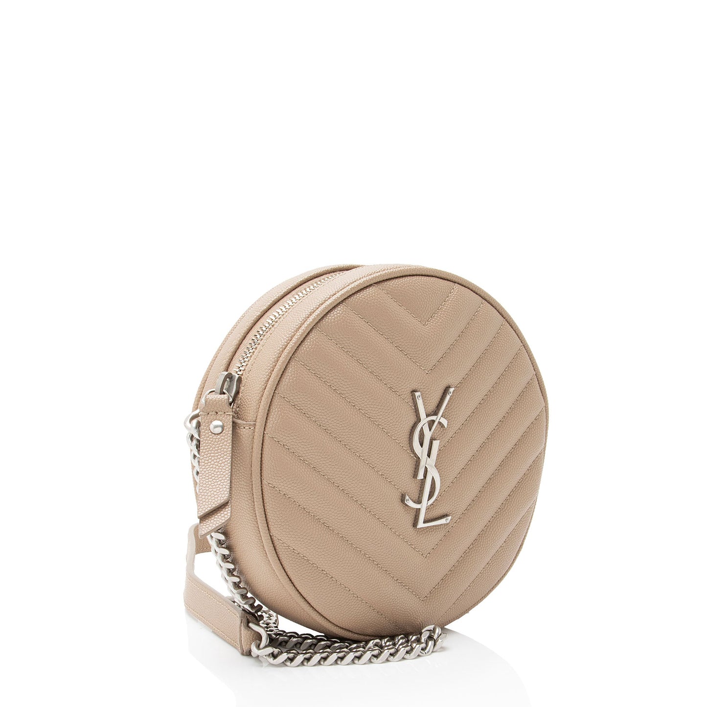 Saint Laurent Matelasse Grain de Poudre Monogram Vinyle Round Camera Bag