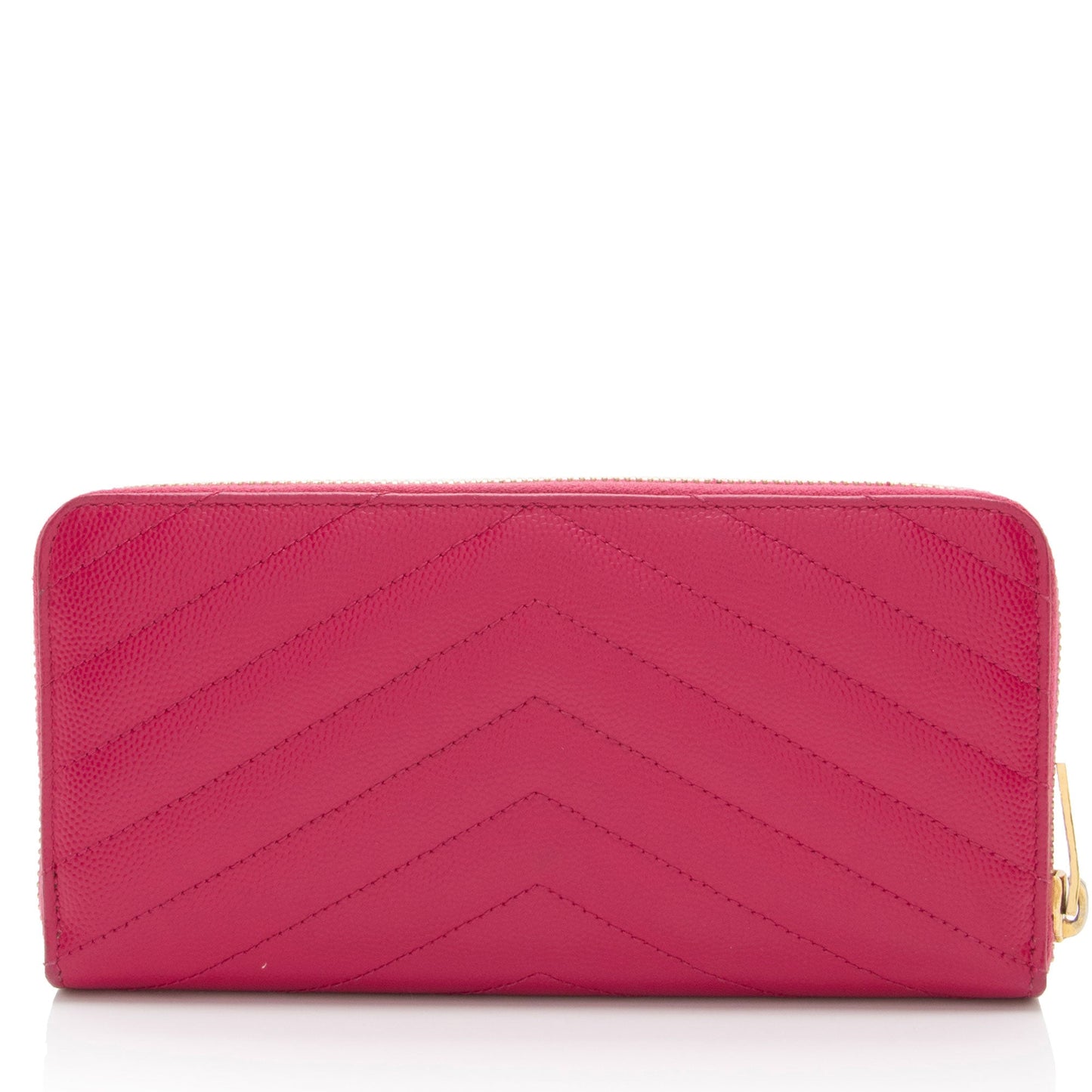 Saint Laurent Matelasse Grain de Poudre Monogram Zip Around Wallet (SHF-ITLdc5)