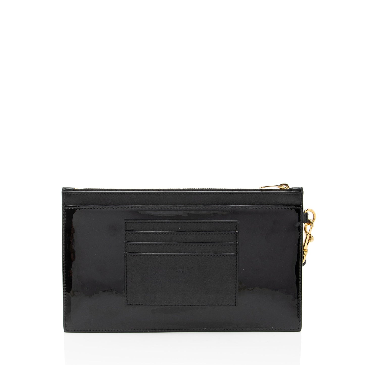Saint Laurent Matelasse Patent Leather Monogram Bill Pouch