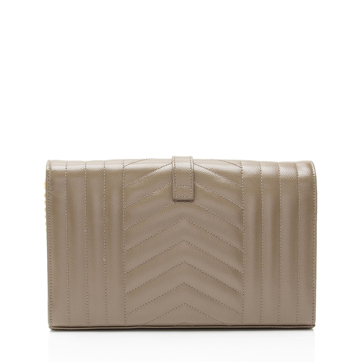 Saint Laurent Mixed Matelasse Grain de Poudre Monogram Chain Wallet