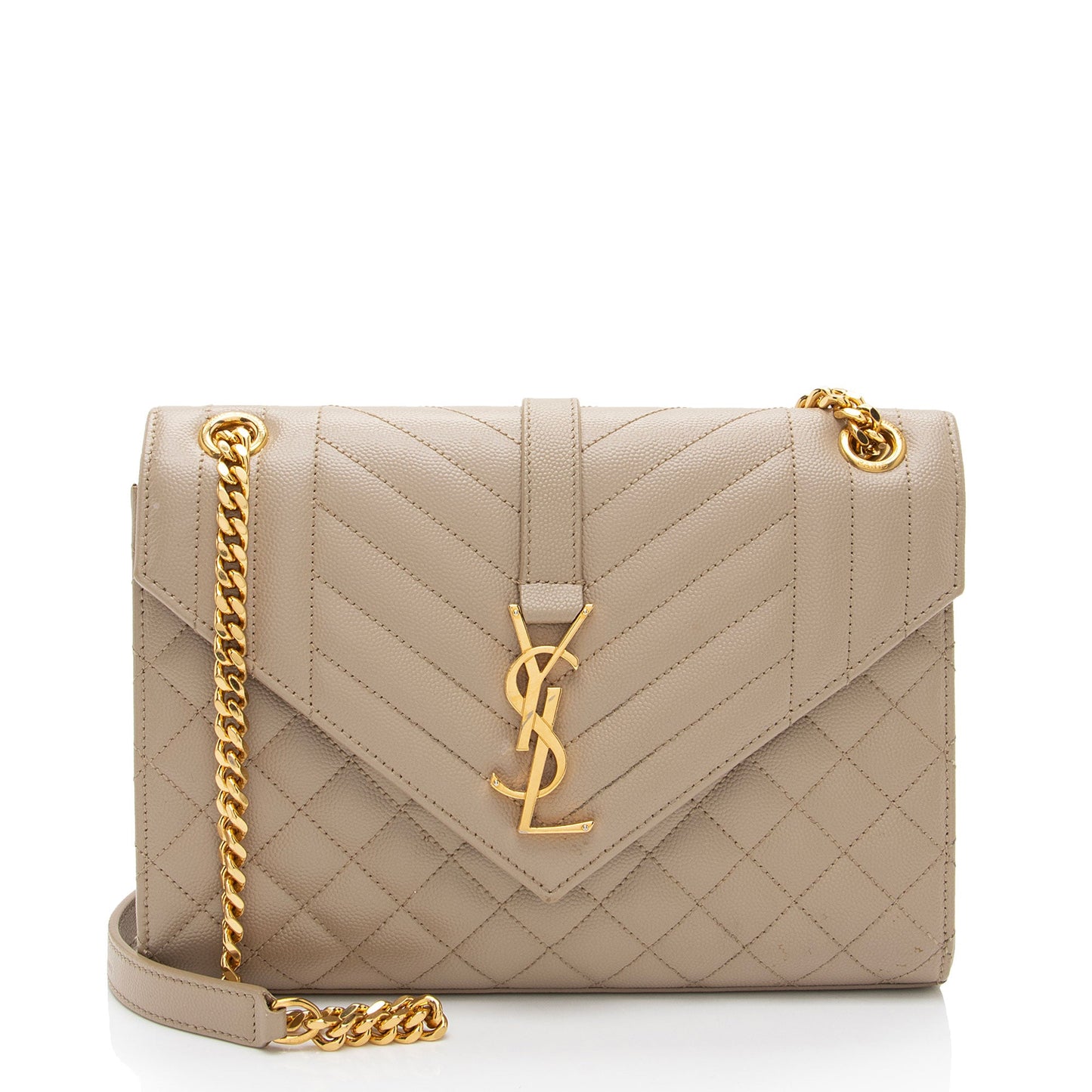 Saint Laurent Mixed Matelasse Grain de Poudre Monogram Medium Shoulder Bag (SHF-G2A0mE)