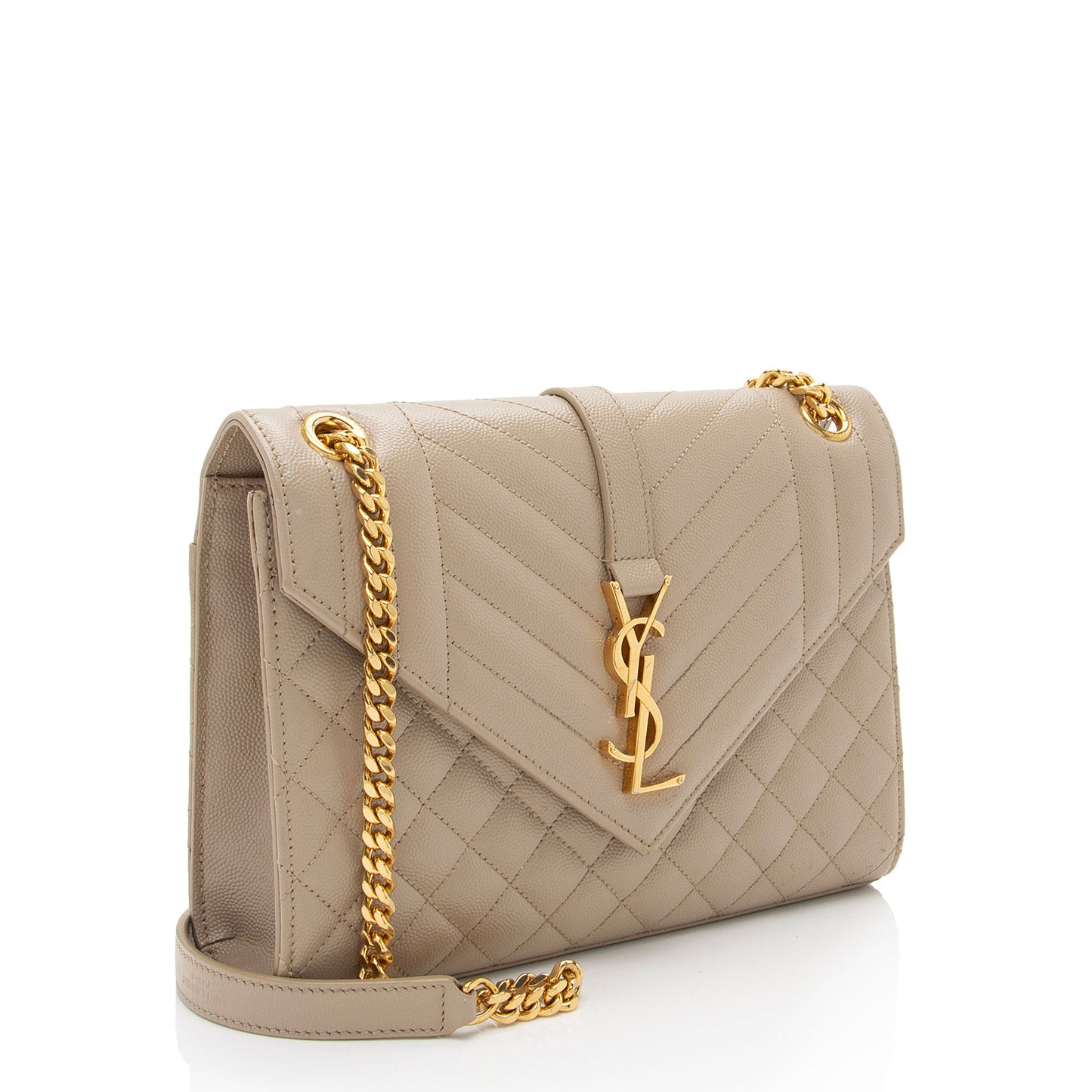 Saint Laurent Mixed Matelasse Grain de Poudre Monogram Medium Shoulder Bag (SHF-G2A0mE)