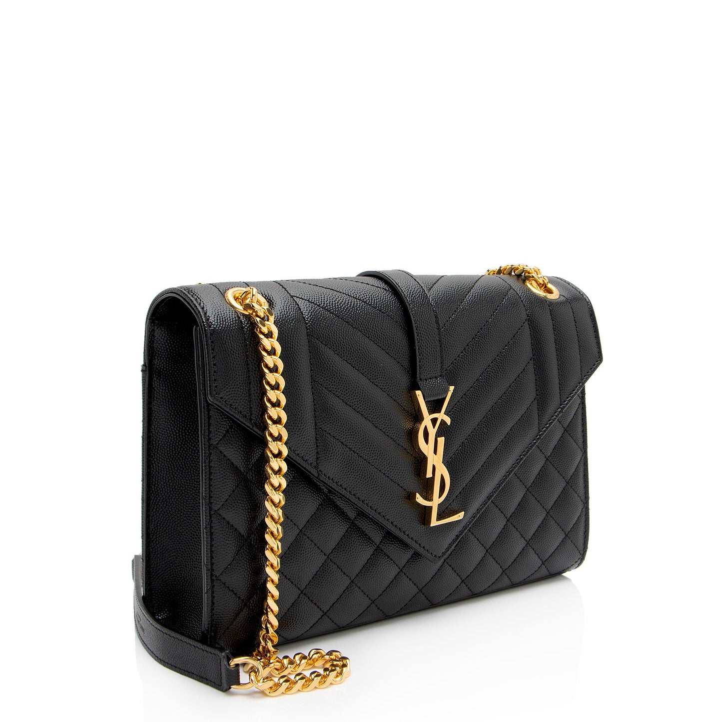 Saint Laurent Mixed Matelasse Grain de Poudre Monogram Medium Shoulder Bag (SHF-q1dWci)