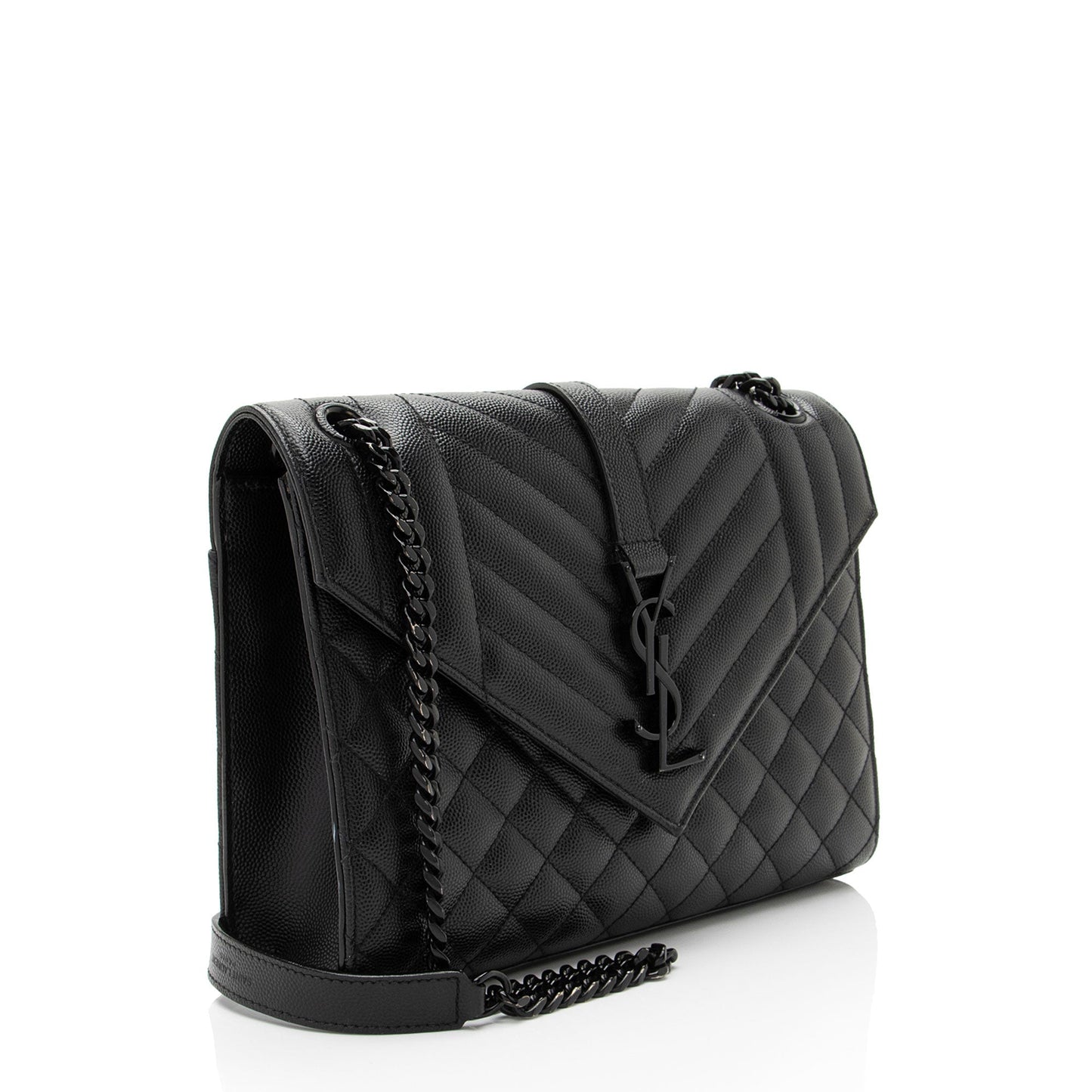 Saint Laurent Mixed Matelasse Grain de Poudre Monogram Medium Shoulder Bag (SHF-QJv0fL)