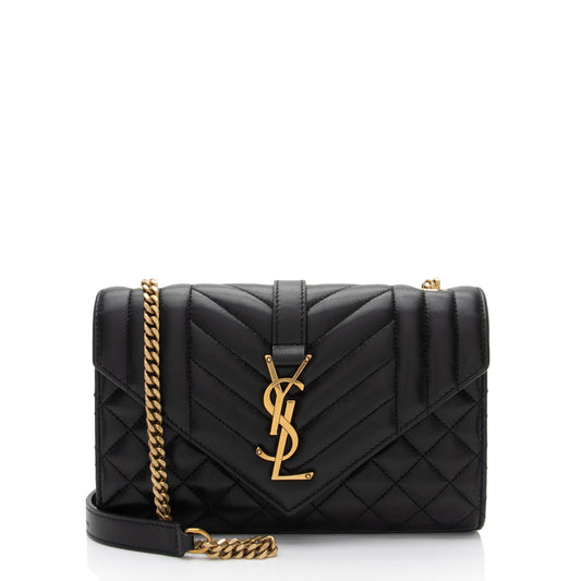 Saint Laurent Mixed Matelasse Lambskin Monogram Small Shoulder Bag (SHF-gYiuTh)