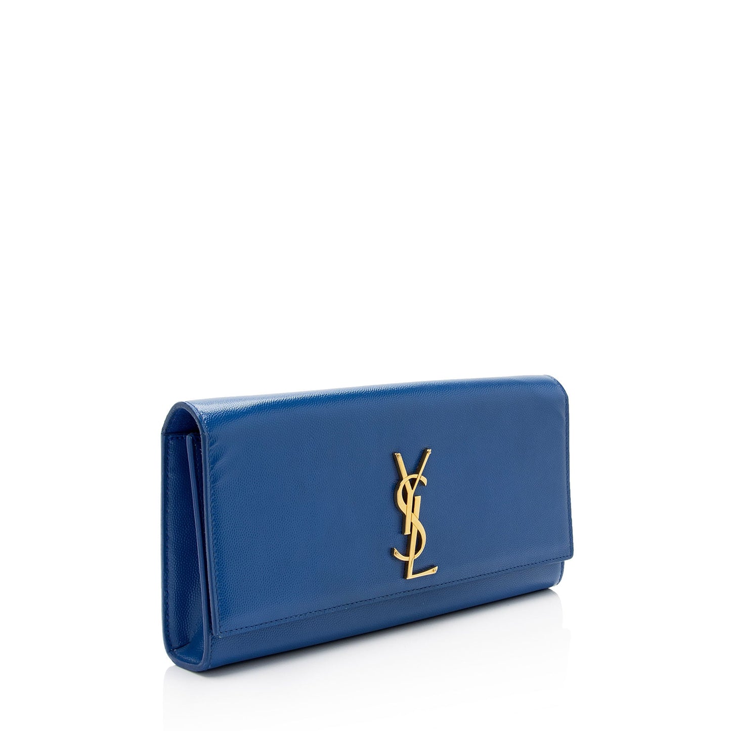 Saint Laurent Patent Leather Grain de Poudre Monogram Kate Clutch (SHF-S0NwZU)