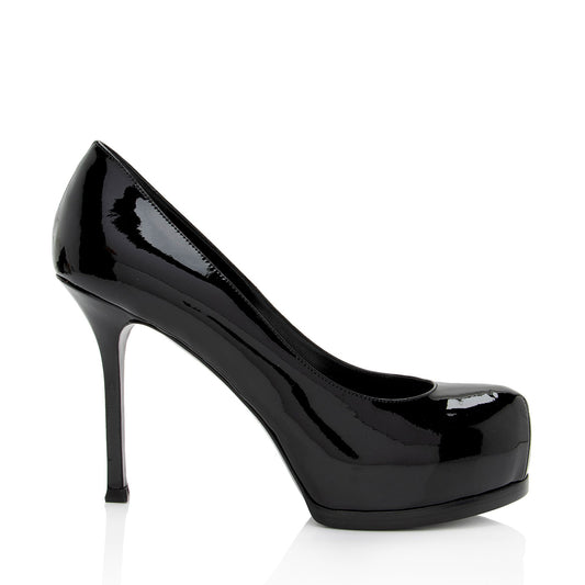 Saint Laurent Patent Leather Tribtoo Pumps - Size 7.5 / 37.5 (SHF-H85Eb0)