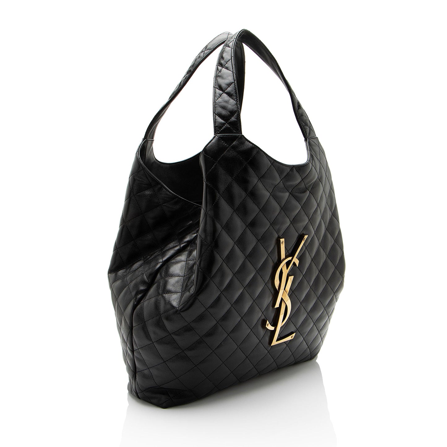Saint Laurent Quilted Lambskin Monogram Icare Maxi Shopping Tote (SHF-kQ3hRQ)