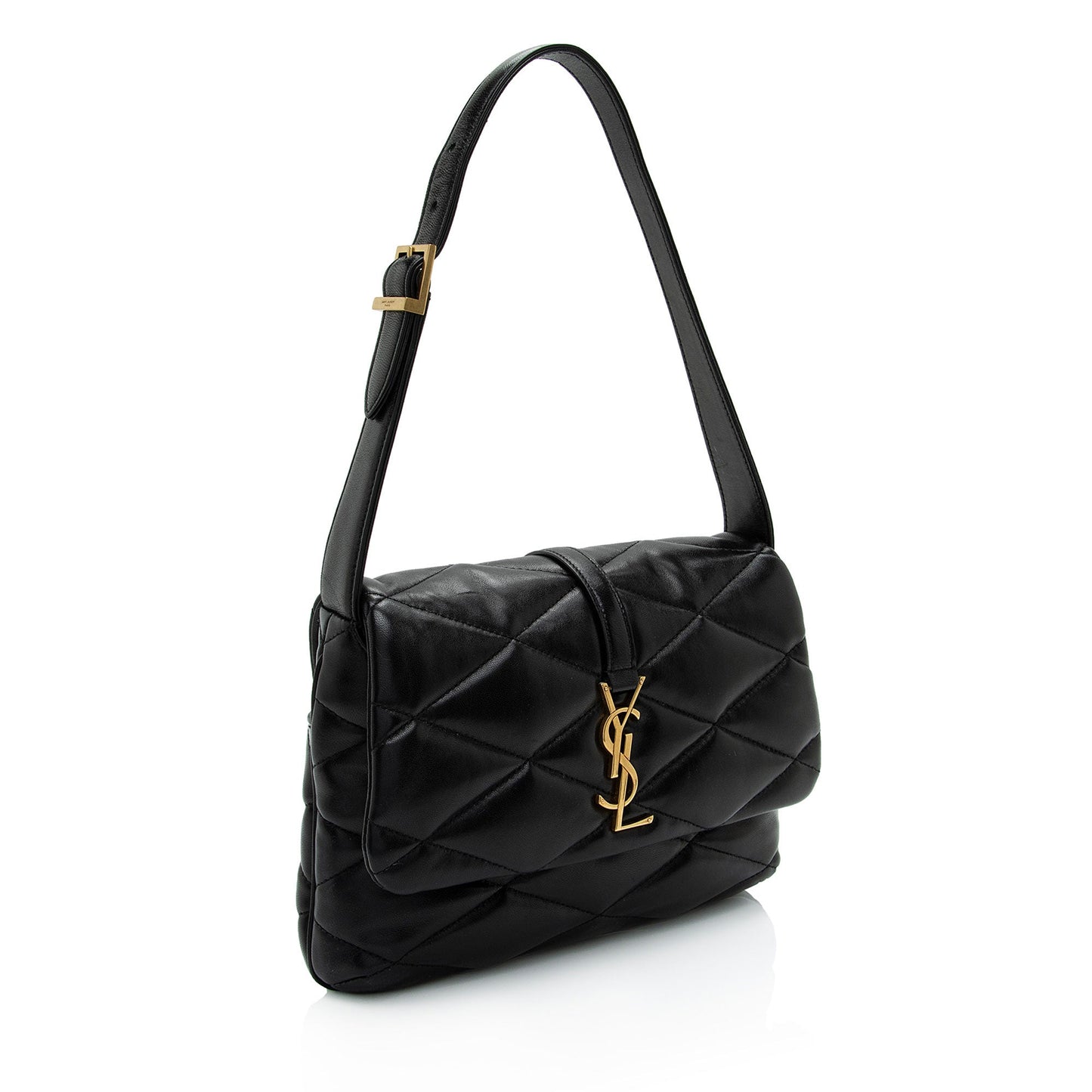 Saint Laurent Quilted Lambskin Monogram Le 57 Hobo (SHF-46zvkL)