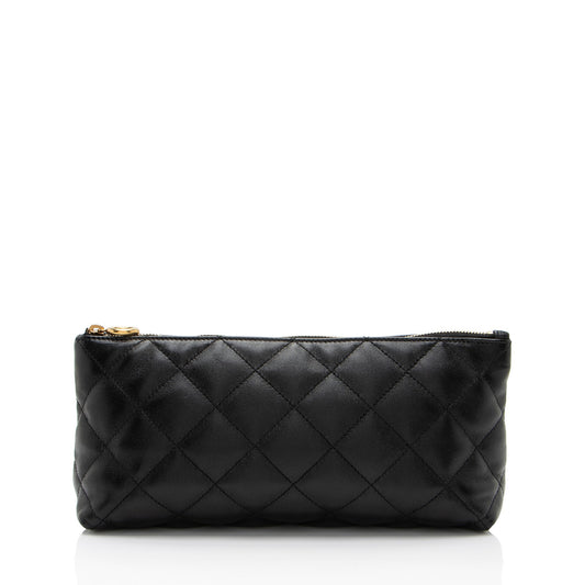 Saint Laurent Quilted Lambskin Pouch (SHF-kFI2cG)