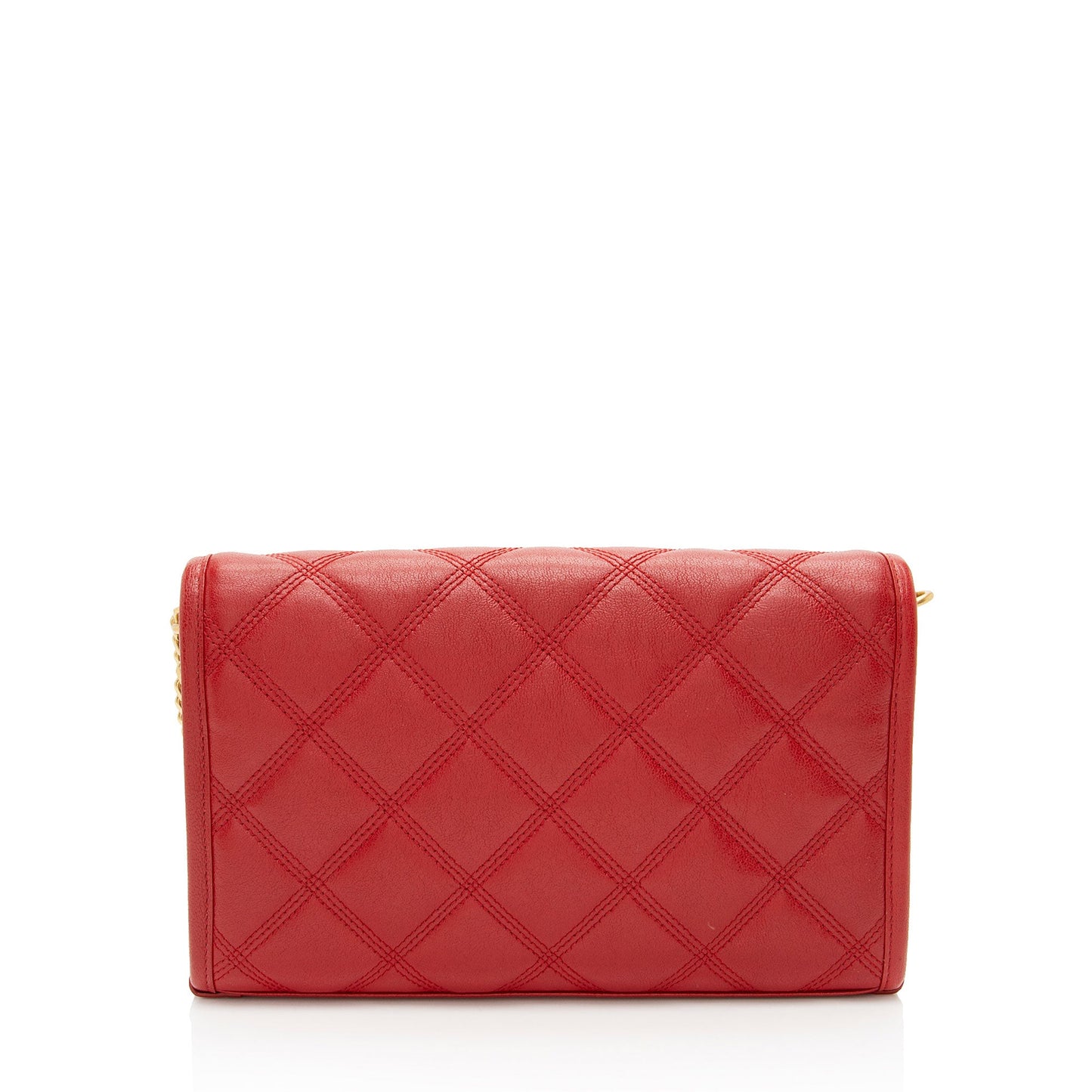 Saint Laurent Quilted Leather Monogram Becky Chain Wallet
