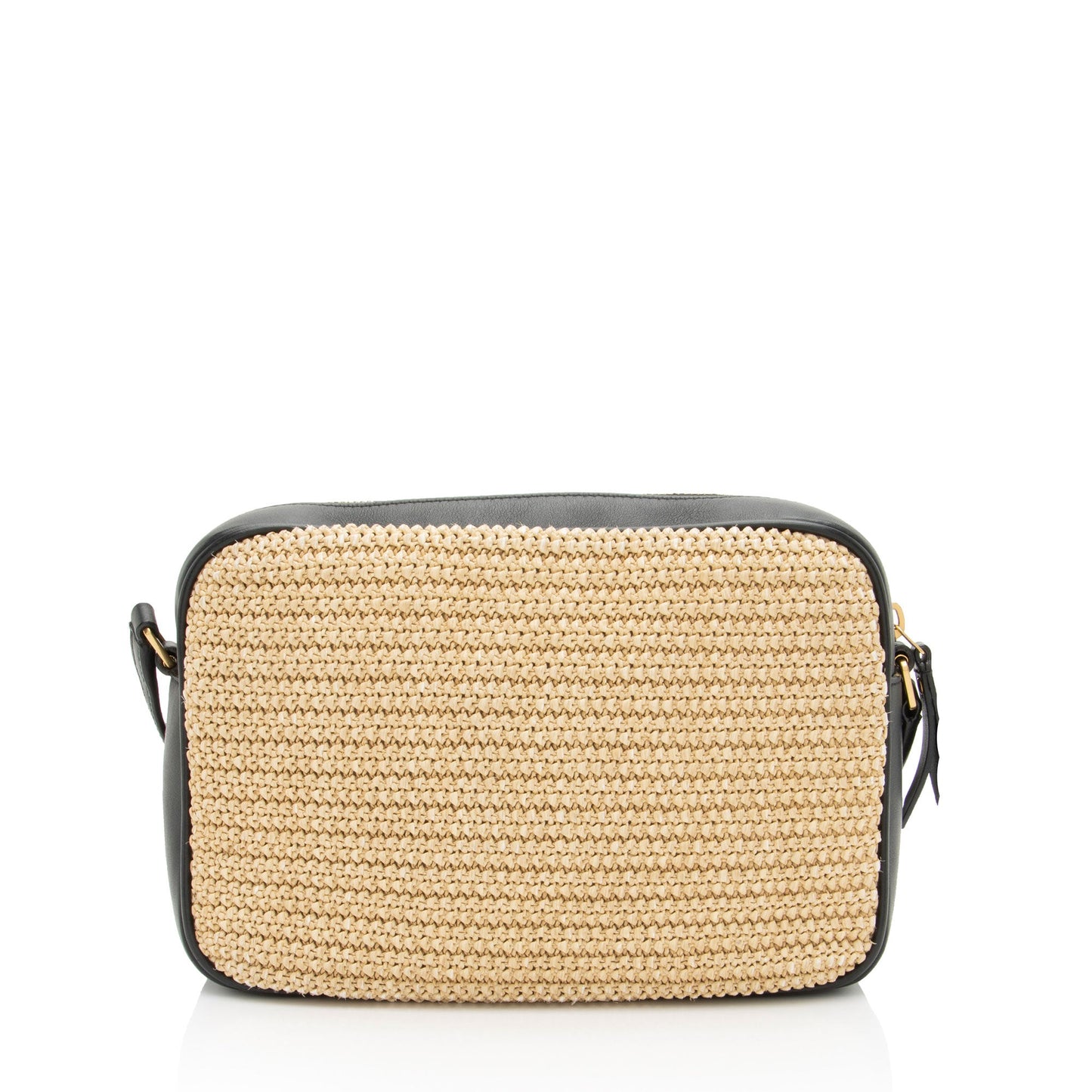 Saint Laurent Raffia Calfskin Monogram Lou Camera Bag