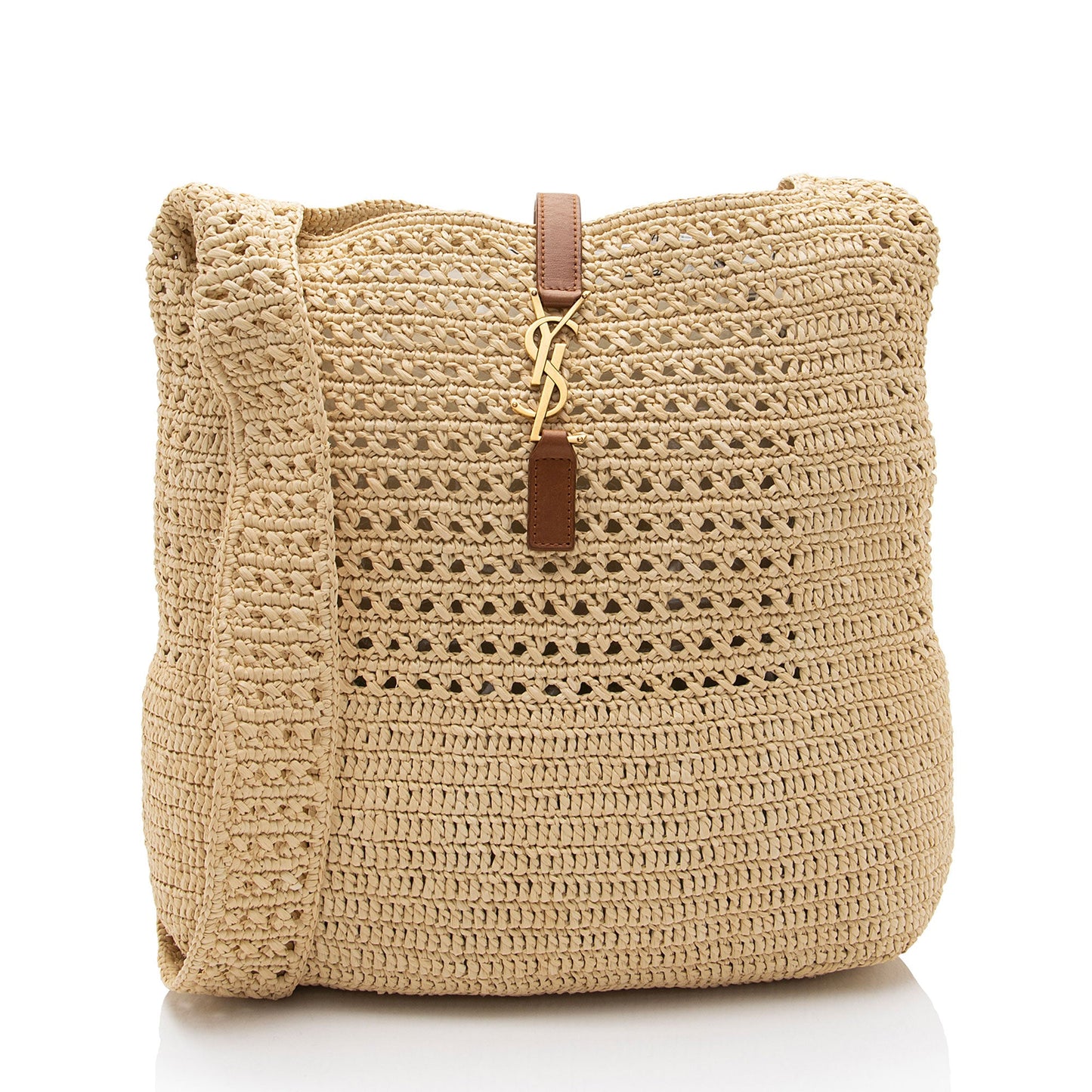 Saint Laurent Raffia Monogram Le 5 A 7 Hobo (SHF-Mw9yM3)