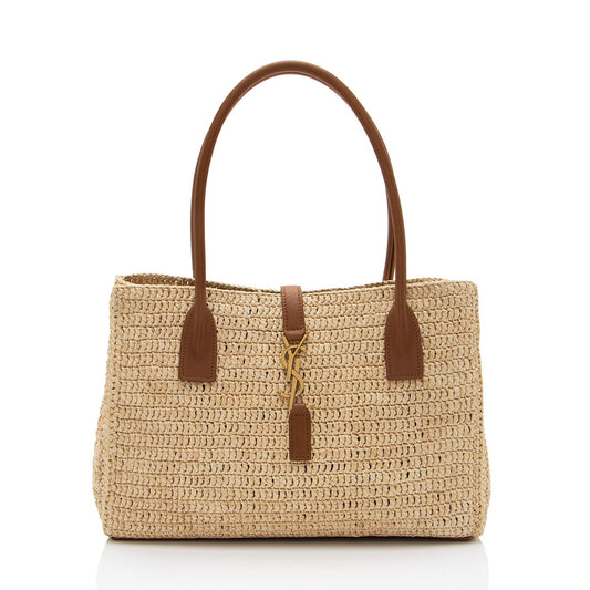 Saint Laurent Raffia Panier Rectangle Tote (SHF-QgBIXZ)