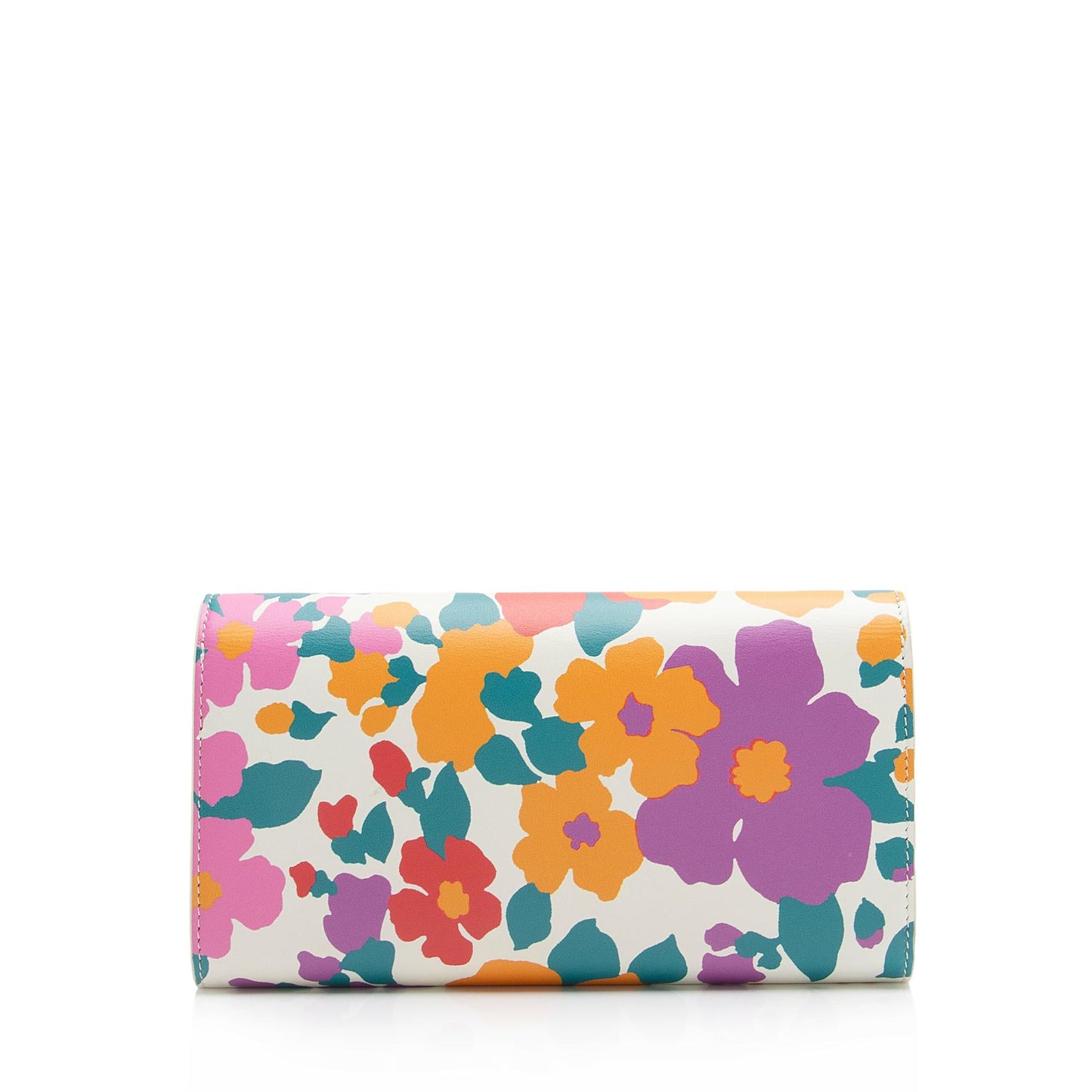 Saint Laurent Smooth Calfskin Floral Mini Chain Wallet (SHF-23781)