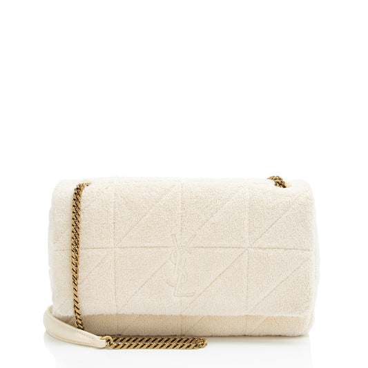 Saint Laurent Terry Cloth Monogram Jamie Medium Shoulder Bag (SHF-3cuogU)