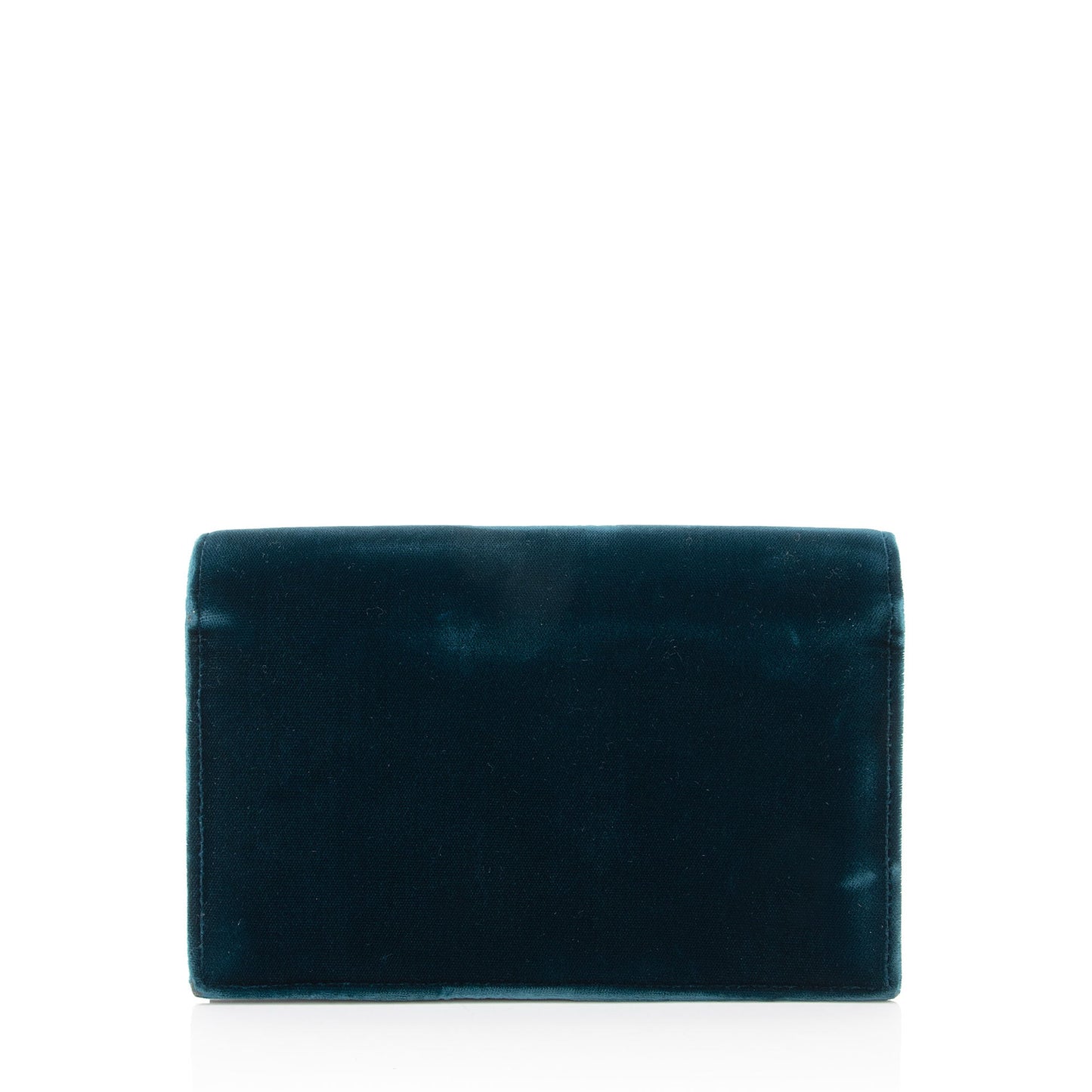 Saint Laurent Velvet Crystal Monogram Kate Tassel Chain Wallet (SHF-eGts0Q)