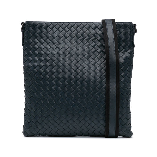 Blue Bottega Veneta Intrecciato Crossbody