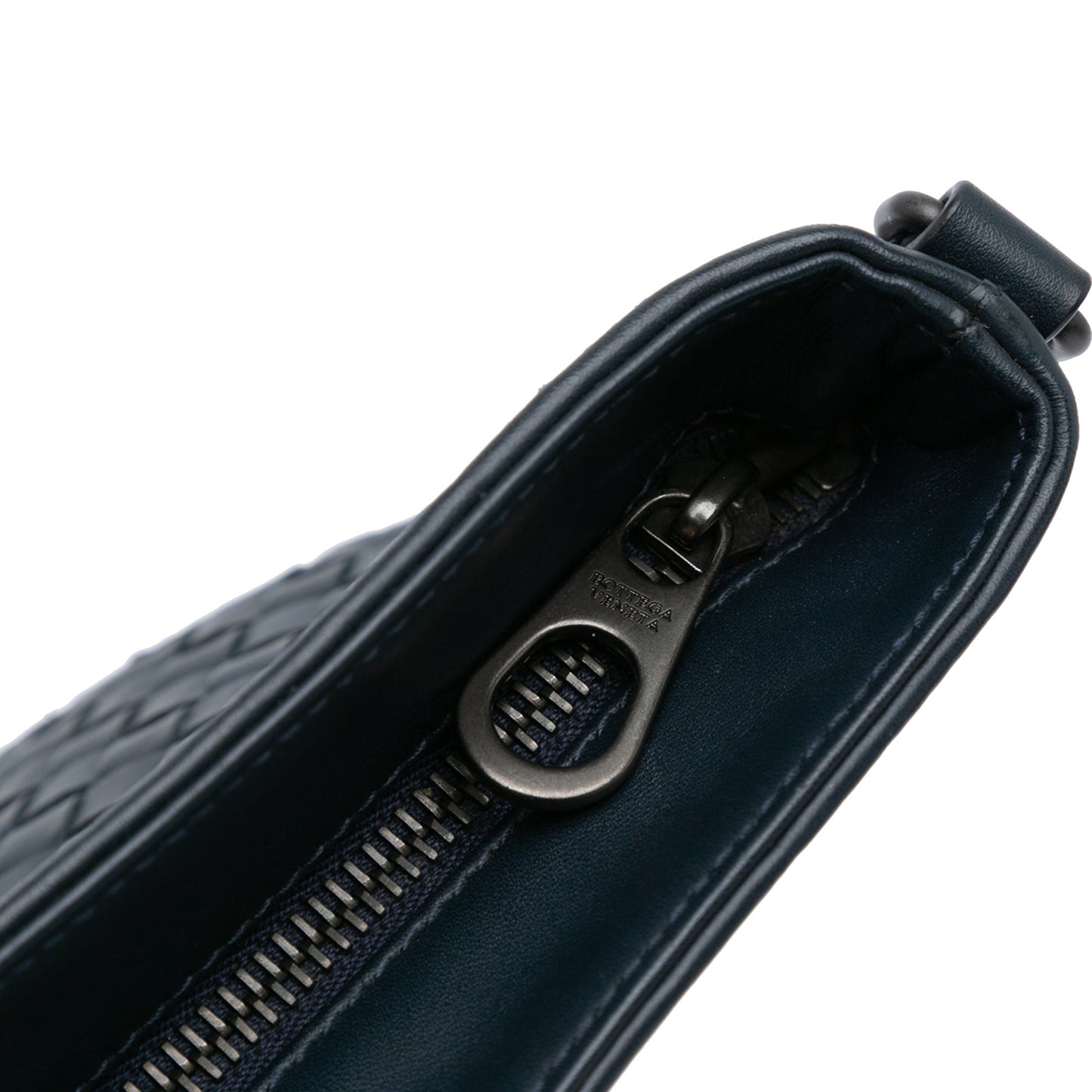 Blue Bottega Veneta Intrecciato Crossbody