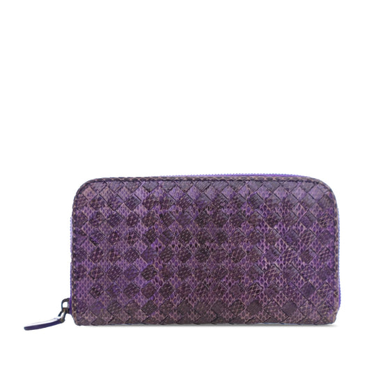 Purple Bottega Veneta Karung Intrecciato Continental Wallet