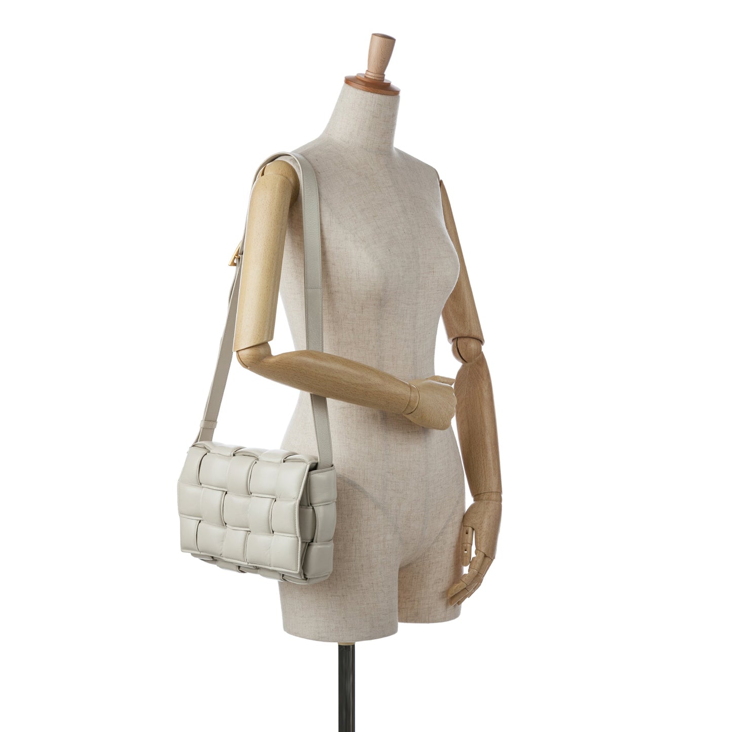 White Bottega Veneta Nappa Intrecciato Padded Cassette Crossbody