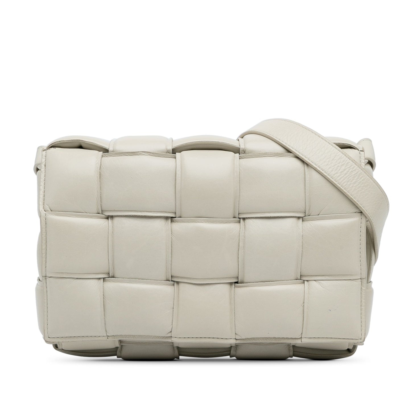 White Bottega Veneta Nappa Intrecciato Padded Cassette Crossbody